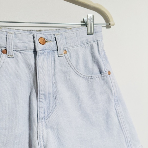 Wrangler- High Waist Light Wash Denim Shorts - Picture 3 of 5